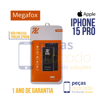 BA-0080 BATERIA MEGAFOX IPHONE 15 PRO (NAO PRECISA TROCAR EPROM) (1 ANO DE GARANTIA)
