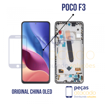 S-0962 FRONTAL XIAOMI POCO F3 (M2012K11AG) COM ARO PRETO ORIGINAL CHINA OLED