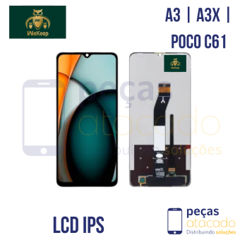 S-0875 FRONTAL REDMI A3 | A3X | POCO C61 SEM ARO PRETO WE KEEP LCD IPS