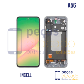 S-1261 FRONTAL SAMSUNG A56 COM ARO CINZA INCELL IPS