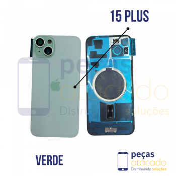 TAMPA TRASEIRA IPHONE 15 PLUS VERDE COMPLETO
