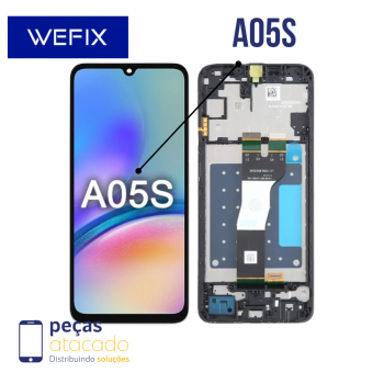 S-0386 FRONTAL SAMSUNG A05S (A057) COM ARO PRETO WEFIX IPS