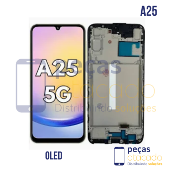 S-0546 FRONTAL SAMSUNG A25 5G (A256) COM ARO ORIGINAL CHINA OLED 1:16