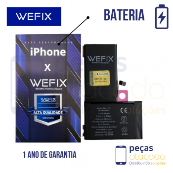 BA-0645 BATERIA WEFIX IPHONE X (A1901) ANATEL (1 ANO DE GARANTIA)