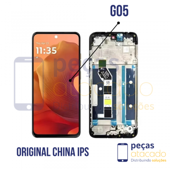 S-1016 FRONTAL MOTOROLA MOTO G05 COM ARO PRETO ORIGINAL CHINA IPS