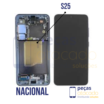 FRONTAL SAMSUNG S25 COM ARO PRETO NACIONAL