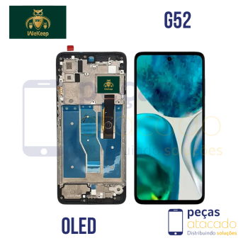S-0452 FRONTAL MOTOROLA MOTO G52 PRETO COM ARO WE KEEP OLED