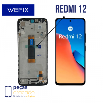 S-0208 FRONTAL XIAOMI REDMI 12 (23053RN02L) COM ARO PRETO WEFIX IPS