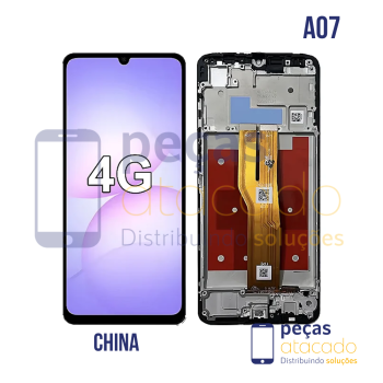 S-1203 FRONTAL SAMSUNG A07 COM ARO PRETO ORIGINAL CHINA IPS