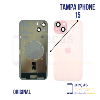 N-0236 TAMPA TRASEIRA COM SUPORTE E IMÃ IPHONE 15 (A3090) ROSA ORIGINAL