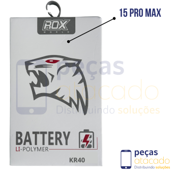 BA-0138 BATERIA ROX IPHONE 15 PRO MAX (1 ANO DE GARANTIA) (NAO PRECISA TROCAR EPROM)