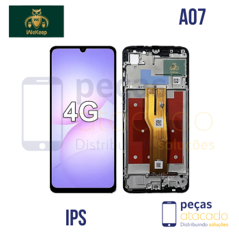 S-1280 FRONTAL SAMSUNG A07 COM ARO PRETO WE KEEP IPS