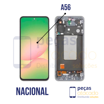 S-1260 FRONTAL SAMSUNG A56 COM ARO CINZA NACIONAL OLED