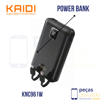 POWER BANK COM CABO KAIDI 10000MAH 22.5W | 20W (KNC961W)