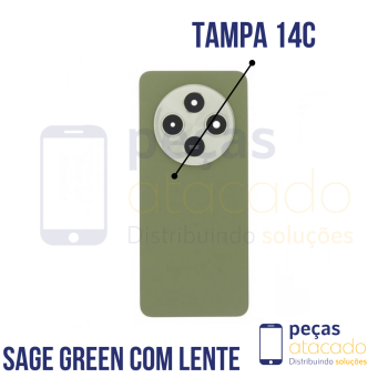 TAMPA TRASEIRA XIAOMI REDMI 14C SAGE GREEN COM LENTE
