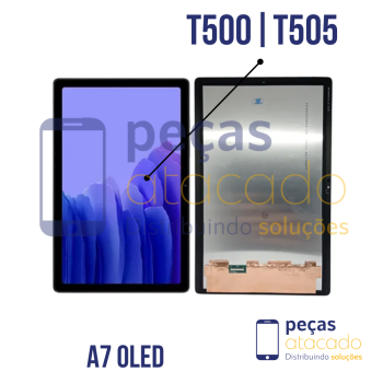 S-1095 FRONTAL TABLET SAMSUNG TAB A7 T500 | T505 SEM ARO PRETO ORIGINAL CHINA OLED