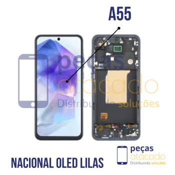 S-1094 FRONTAL SAMSUNG A55 COM ARO LILAS NACIONAL OLED
