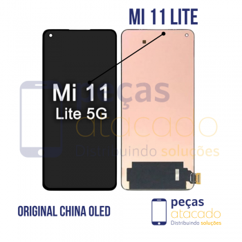 S-0916 FRONTAL XIAOMI MI 11 LITE (M2101K9G) SEM ARO PRETO ORIGINAL CHINA OLED