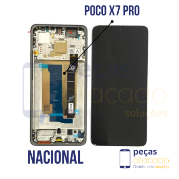 S-1286 FRONTAL XIAOMI POCO X7 PRO 5G COM ARO PRATA AMOLED NACIONAL