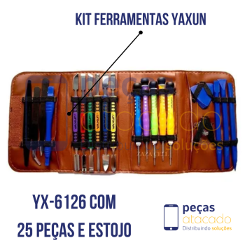KIT DE FERRAMENTAS YAXUN (YX6126) COM 25 PEÇAS E ESTOJO