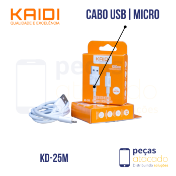 CABO KAIDI USB PARA MICRO V8 (KD-25M)