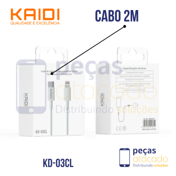 CABO KAIDI TIPO C PARA TIPO LIGHTNING 2 METROS  (KD-03CL)