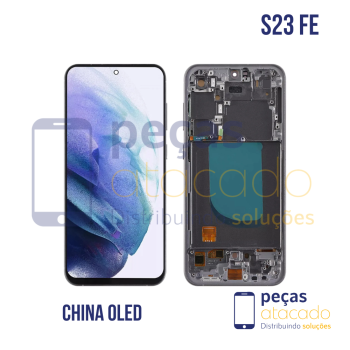 S-1177 FRONTAL SAMSUNG S23 FE ( SM-S711B) COM ARO PRATA ORIGINAL CHINA OLED