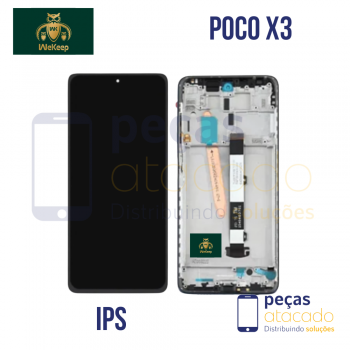 S-0449 FRONTAL XIAOMI POCO X3 / X3 PRO PRETO COM ARO WE KEEP IPS