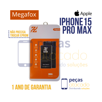 BA-0081 BATERIA MEGAFOX IPHONE 15 PRO MAX (NAO PRECISA TROCAR EPROM) (1 ANO DE GARANTIA)