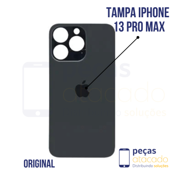 N-0007 TAMPA TRASEIRA IPHONE 13 PRO MAX (A2643) PRETO  ORIGINAL