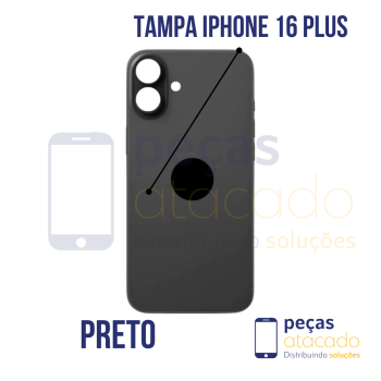 N-0241 TAMPA TRASEIRA COM SUPORTE E IMÃ IPHONE 16 PLUS (A3290) PRETO ORIGINAL