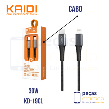 CABO KAIDI TIPO C PARA LIGHTNING  PD 30W (KD-19Cl)
