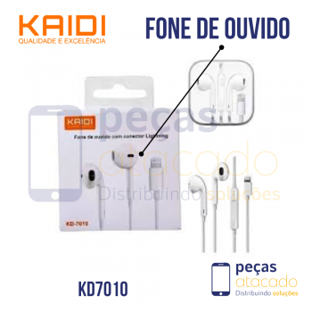 FONE DE OUVIDO COM FIO LIGHTNING KAIDI KD-7010