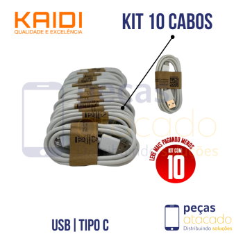 KIT COM 10 CABOS USB TIPO C (SEM GARANTIA)