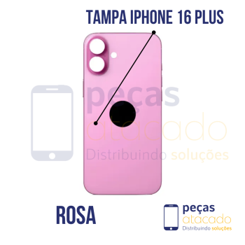 N-0241 TAMPA TRASEIRA COM SUPORTE E IMÃ IPHONE 16 PLUS (A3290) ROSA ORIGINAL