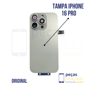 N-0002 TAMPA TRASEIRA COM SUPORTE E IMÃ IPHONE 16 PRO (A3083) TITÂNIO NATURAL ORIGINAL