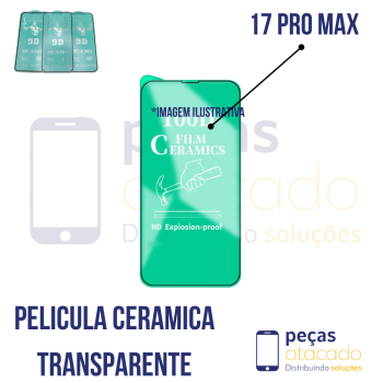 P-0767 PELICULA IPHONE 17 PRO MAX CERAMICA TRANSPARENTE