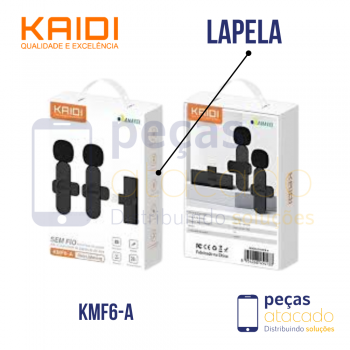 MICROFONE LAPELA LIGHTNING KAIDI (KMF6-A)