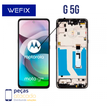 S-0301 FRONTAL MOTOROLA MOTO G 5G (XT-2113) COM ARO PRETO WEFIX IPS