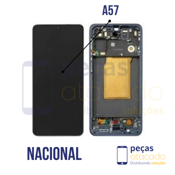 S-0191 FRONTAL SAMSUNG A57 COM ARO PRATA NACIONAL OLED