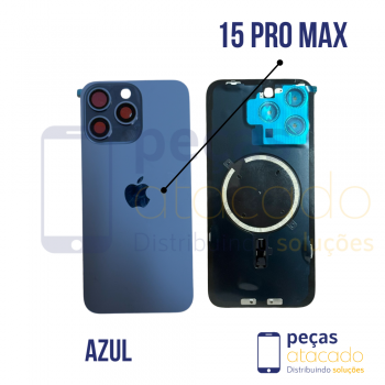 TAMPA TRASEIRA IPHONE 15 PRO MAX AZUL COMPLETA