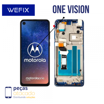 S-0510 FRONTAL MOTOROLA MOTO ONE VISION (XT1970) COM ARO AZUL WEFIX IPS