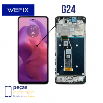 S-0192 FRONTAL MOTOROLA MOTO G24 (XT2423-1) | | G24 POWER (XT-2425) COM ARO PRETO WEFIX IPS