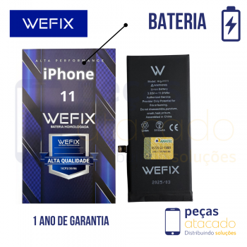 BA-0646 BATERIA WEFIX IPHONE 11  (A2221) ANATEL (1 ANO DE GARANTIA)