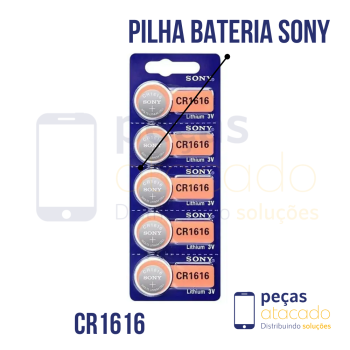 PILHA BATERIA BOTAO CR1616 3V LITHIUM SONY