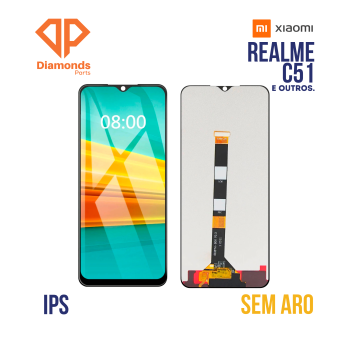 FRONTAL OPPO | REALME C51 | C53 | NOTE 50 PRETO SEM ARO DIAMONDS IPS