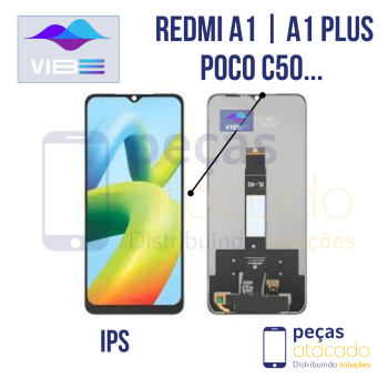 S-1212 FRONTAL XIAOMI REDMI A1 |  A1 PLUS | A2 | A2 PLUS | POCO C50 | POCO C51 PRETO SEM ARO VIBE IPS