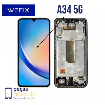 S-0421 FRONTAL SAMSUNG A34 5G (A346B) COM ARO PRETO INCELL WEFIX IPS