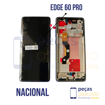 S-0432 FRONTAL MOTOROLA MOTO EDGE 60 PRO 5G PRETO COM ARO AMOLED NACIONAL