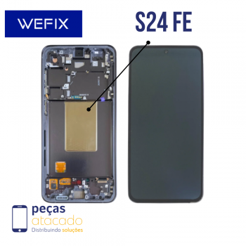 S-0840 FRONTAL SAMSUNG S24 FE COM ARO PRETO NACIONAL WEFIX OLED